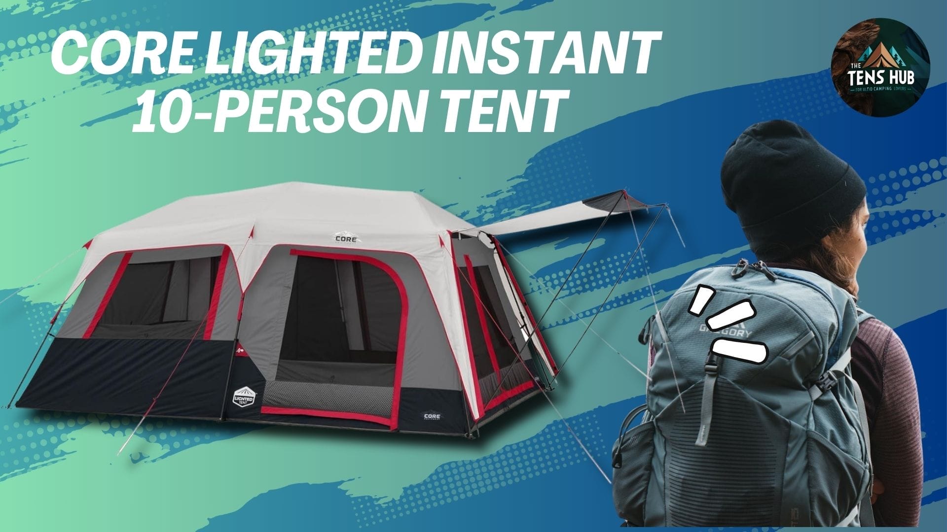  Core Lighted Instant 10-Person Tent